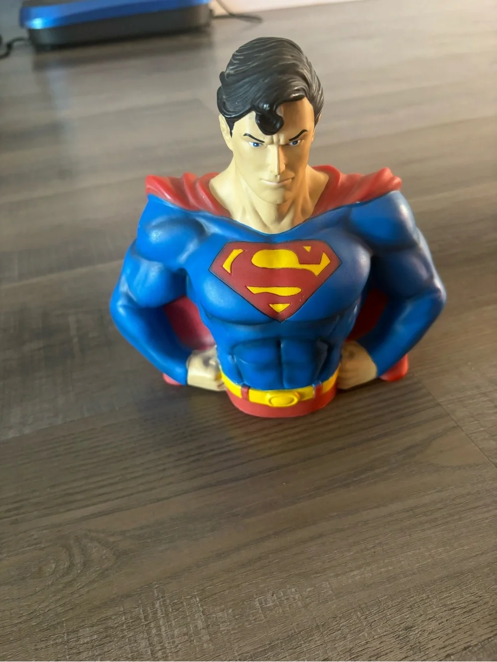 DC Superman Coin Bank in Blue, Red, Yellow and Gold Accent
